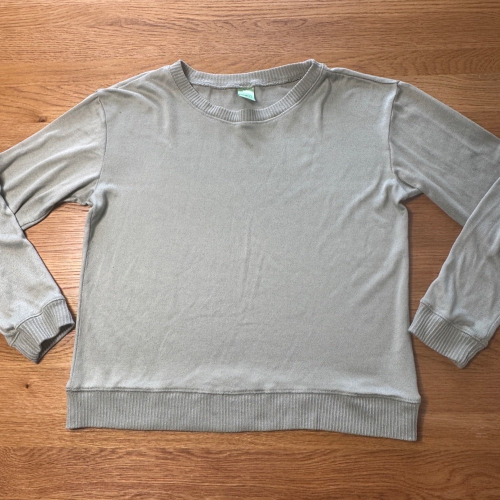 Honeydew Intimates Sage Green Crewneck Knit Sweater Women Medium Relaxed Fit